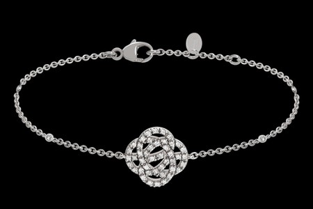 Bracelet or gris et diamants