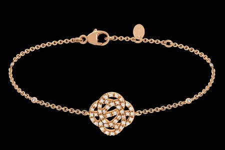 Bracelet or rose et diamants