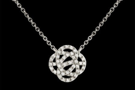 Collier GM or noir et diamants