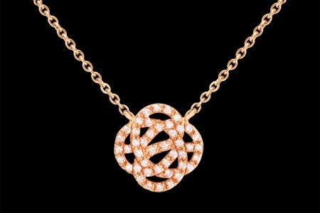 Collier GM or rose et diamants