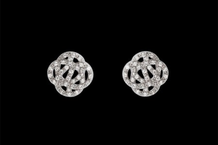Puces or gris et diamants