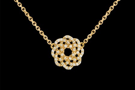 Collier or jaune et diamants